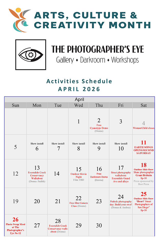 Arts Culture and Creativity Month Calendar of activities schedule copy