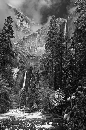 "Yosemite Falls in Winter"