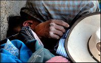"Migrant Sleeps, Hand. Calexico, CA"