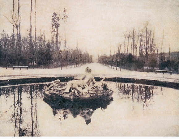 "Versailles Gardens, frozen fountain"
