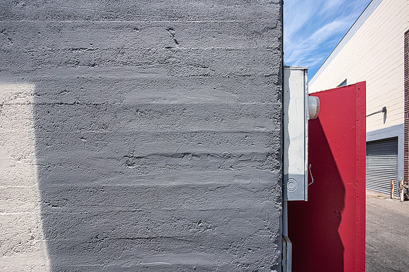Grey Wall & Red Door