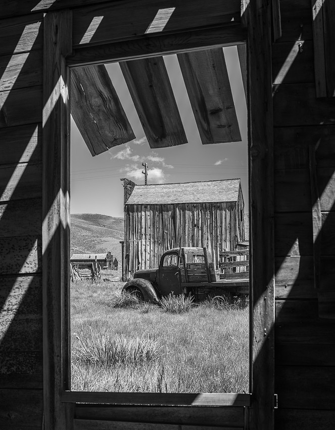 "Bodie Truck Through Window"