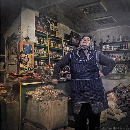 Shopkeeper, Ukraine by Dan Burkholder