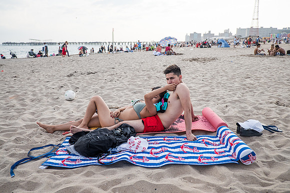 Couple on Beach at Coney Island