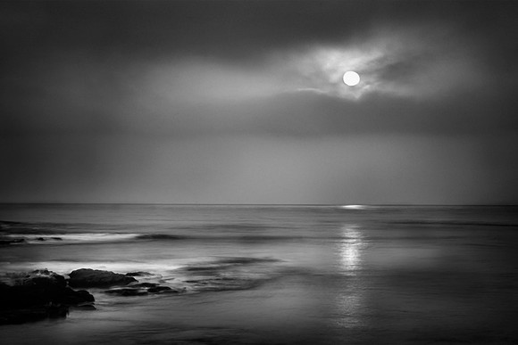 "Dawn Moon, La Jolla Cove"